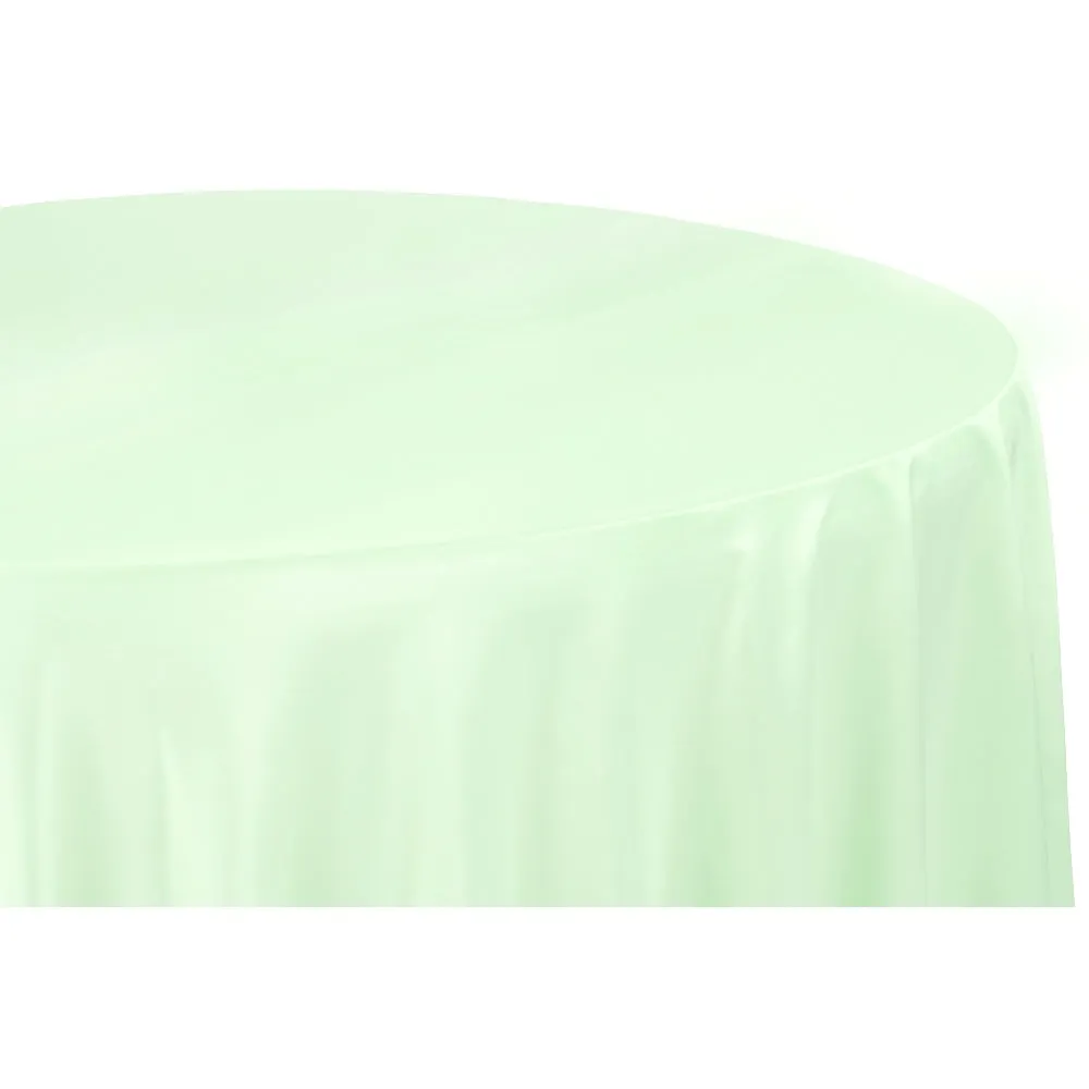 Lamour Satin 120" Round Tablecloth - Mint Green