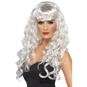 Long Curly White Wig