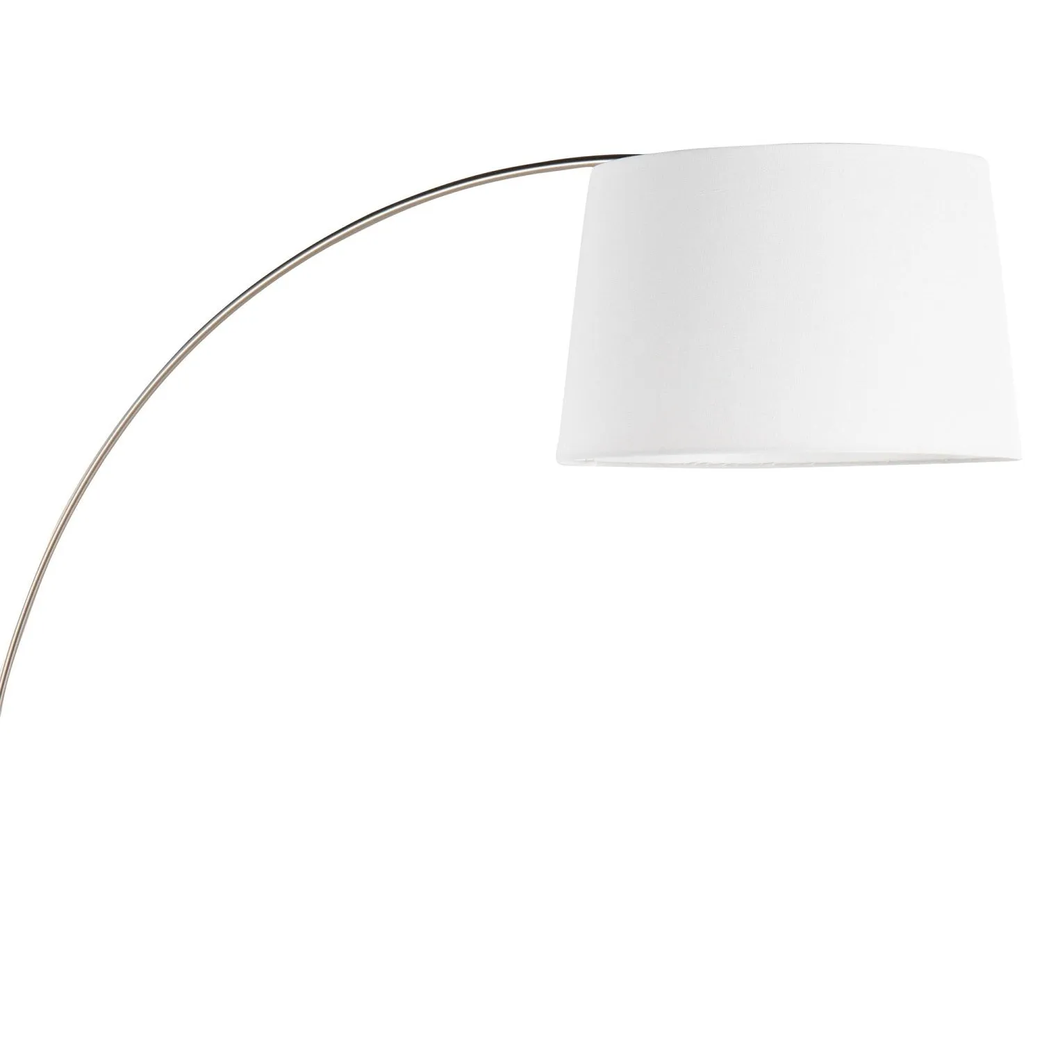 March Contemporary Floor Lamp in White Marble and Nickel with White Linen Shade by LumiSource