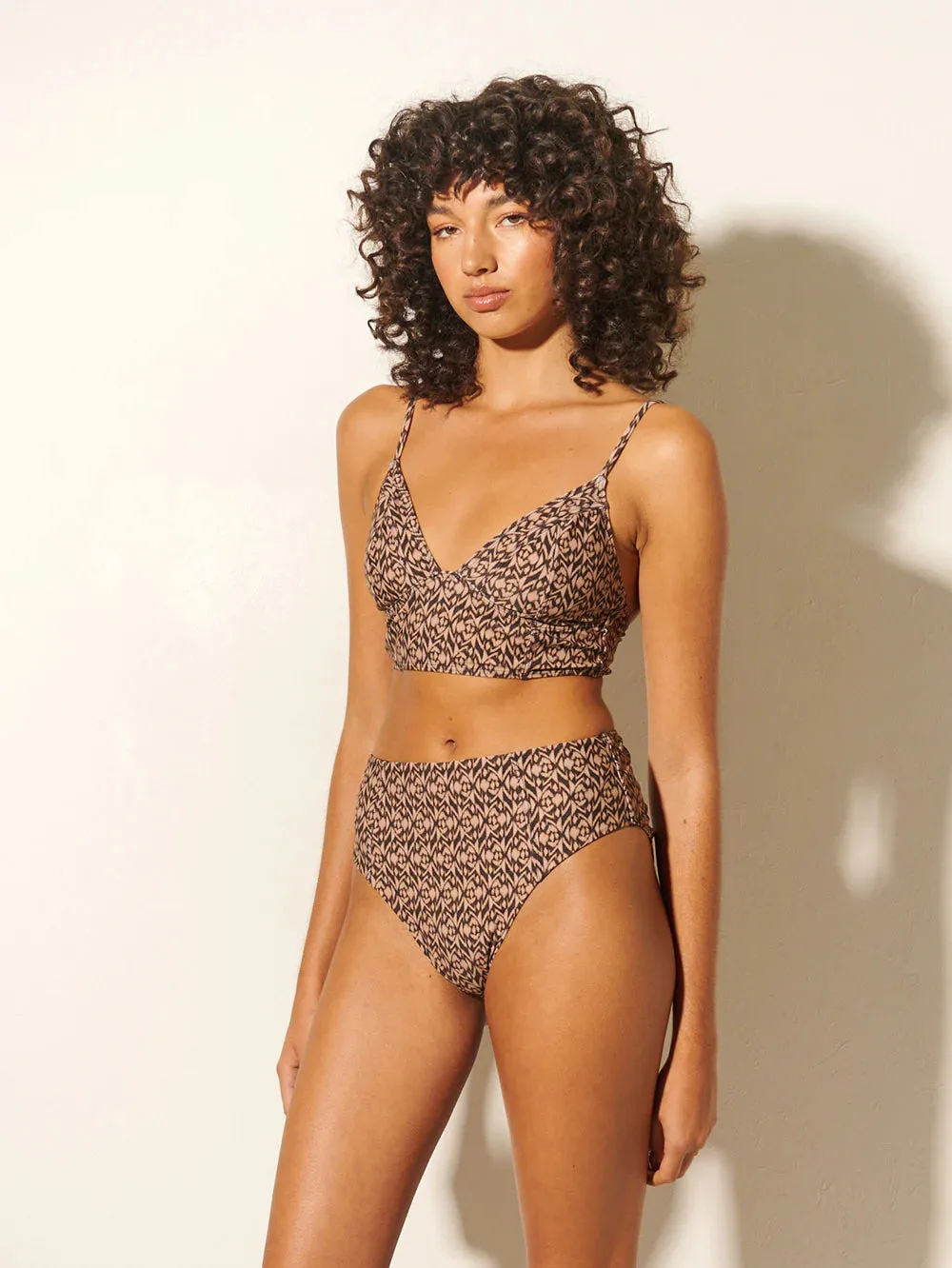 MARISA PANELLED BIKINI BOTTOM - CHOC AZTEC
