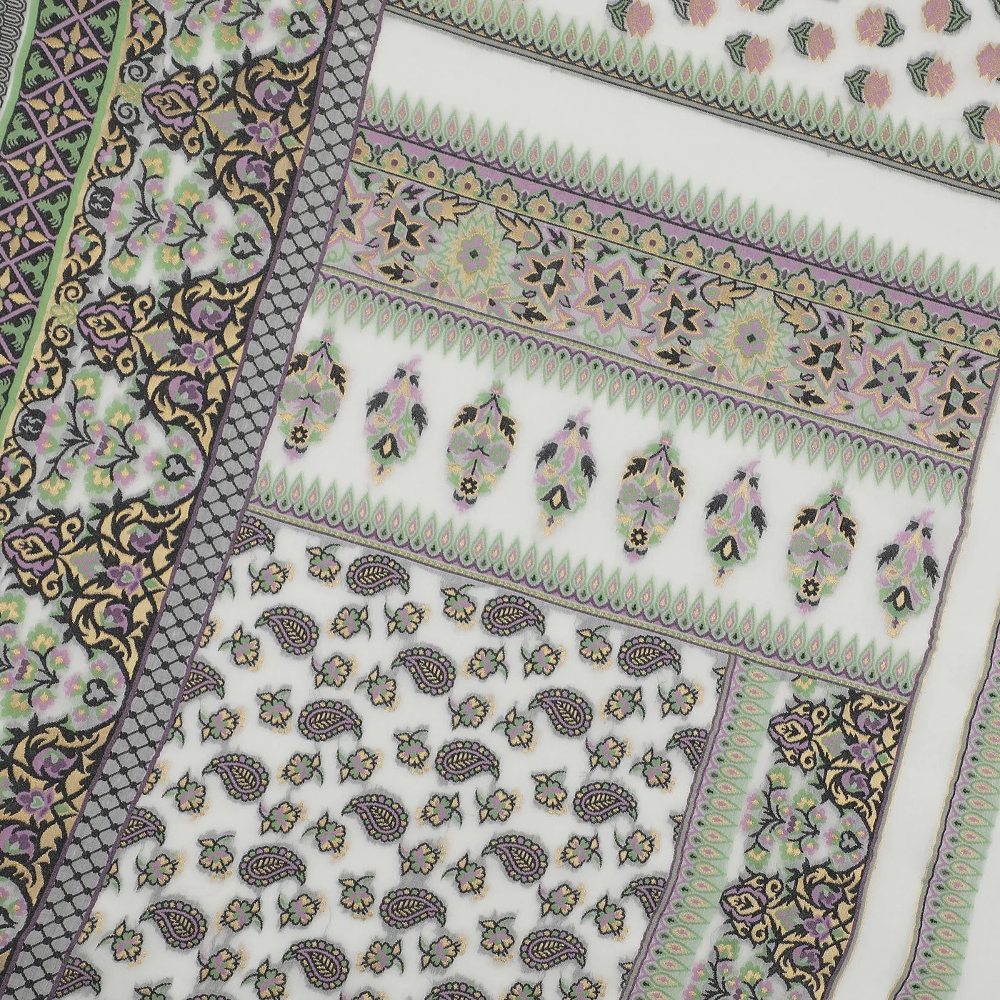 Off White Jacquard Silk/Zari Blend Dupatta