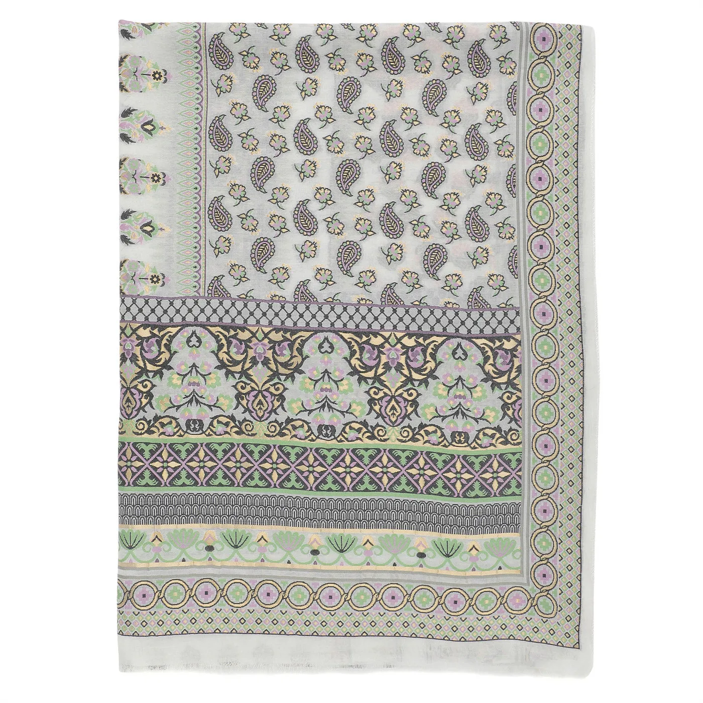 Off White Jacquard Silk/Zari Blend Dupatta