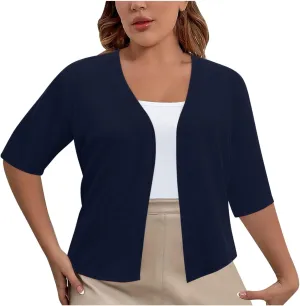 Oversized Cardigans for Women Plus Size Short Sleeve Kimonos Boho Solid Color Fall Summer Open Front Outwear