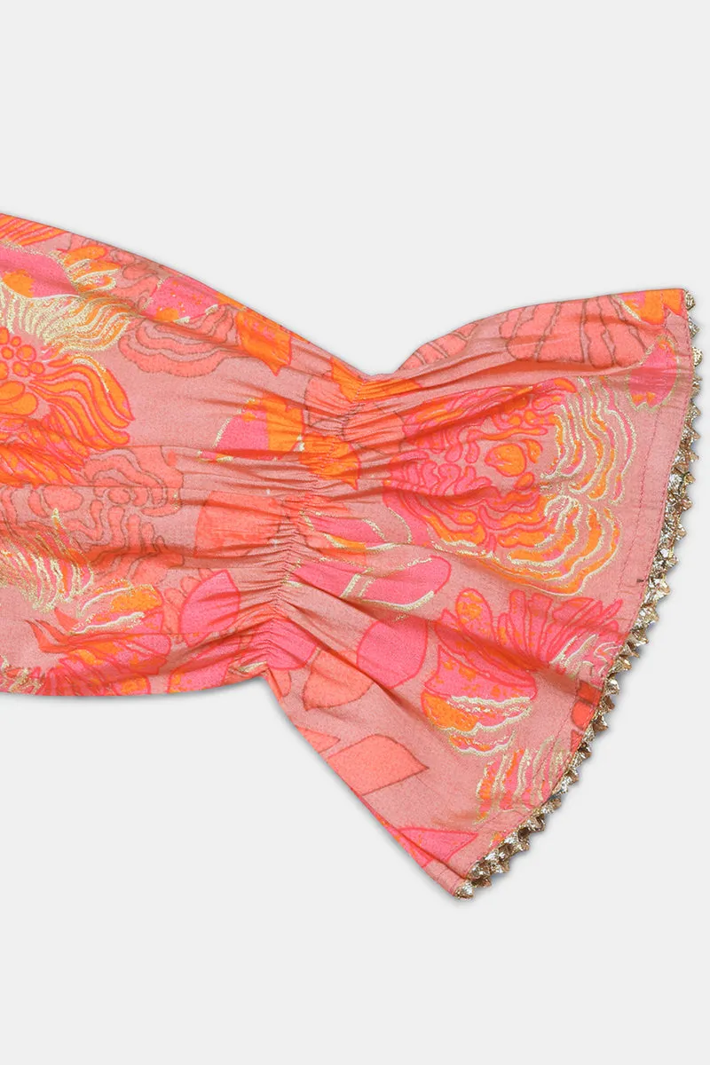Peach Silk Blend Straight Kurtas