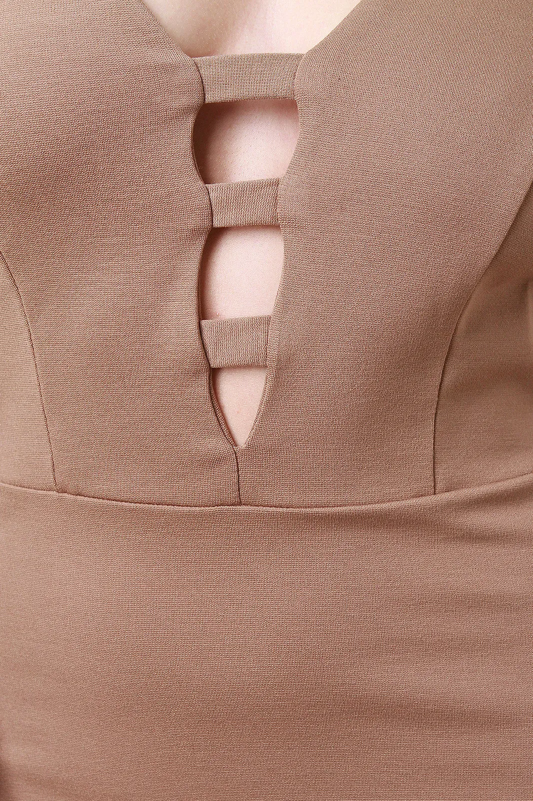Plunging Flair Midi Dress