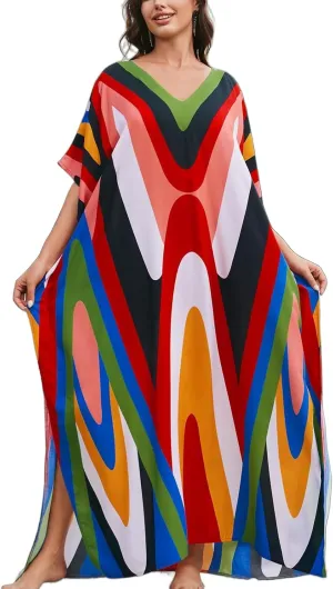 Plus Size Kaftan Dress for Women Caftan Bathing Swim Cover Up Boho Beach Dress Lightweight Loungewear