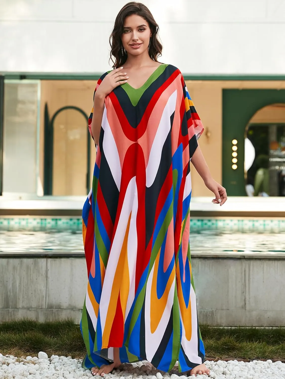 Plus Size Kaftan Dress for Women Caftan Bathing Swim Cover Up Boho Beach Dress Lightweight Loungewear