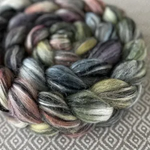 Polwarth Black Bamboo Silk Roving - Diamond