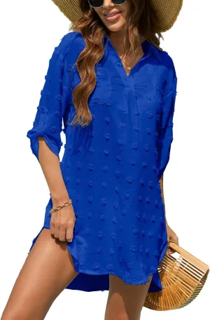 QUCH Swimsuit Coverup for Women,Beach Coverup Dresses Bathing Suit Cover Ups for Swimwear Women Swim Shirt