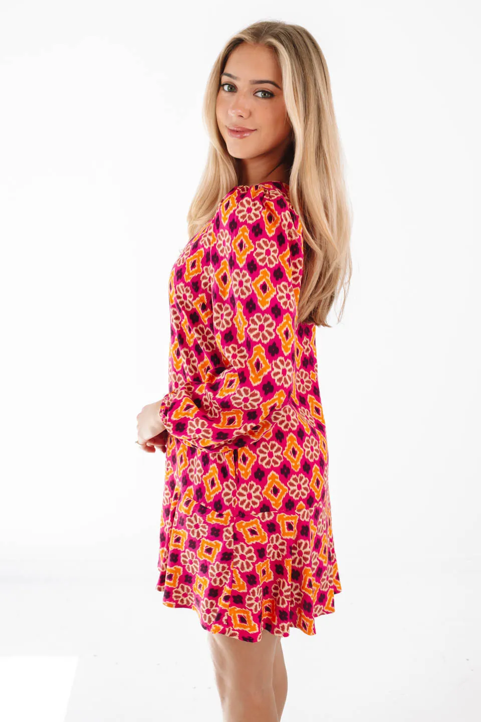 Retro Pop Dress - Pink/Orange