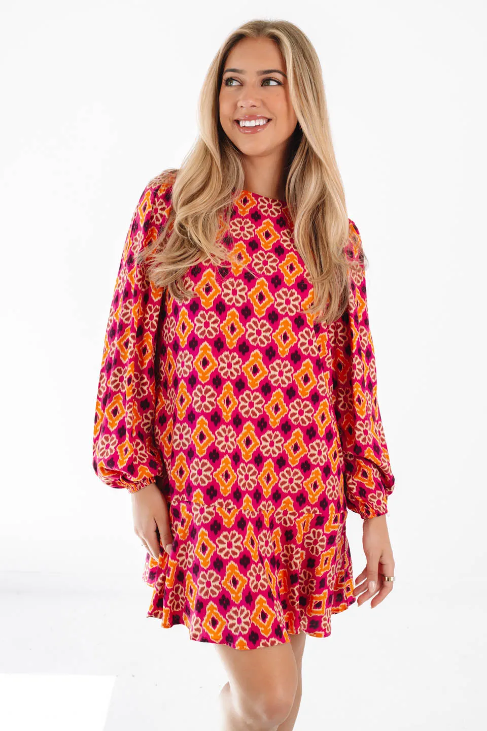 Retro Pop Dress - Pink/Orange