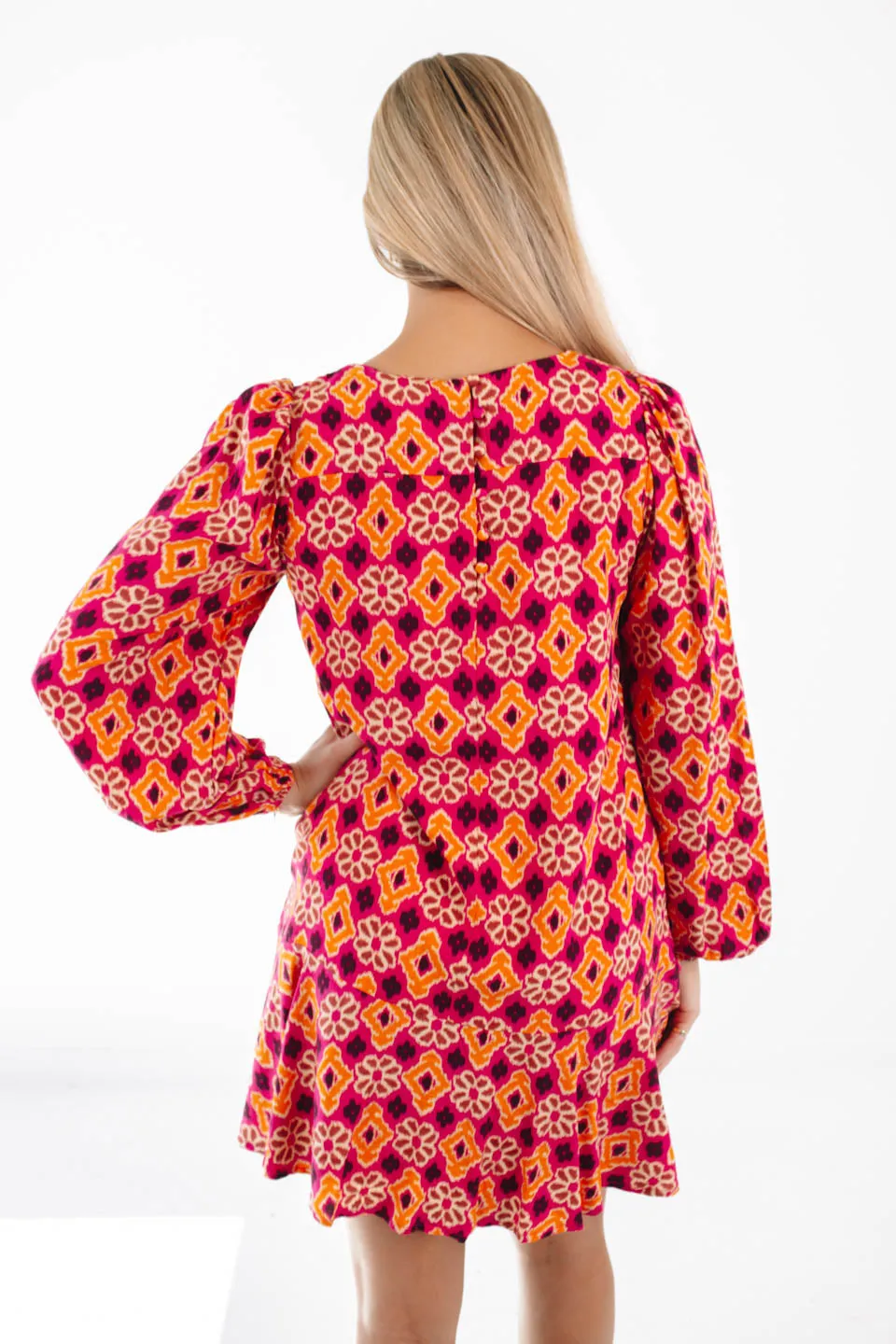 Retro Pop Dress - Pink/Orange