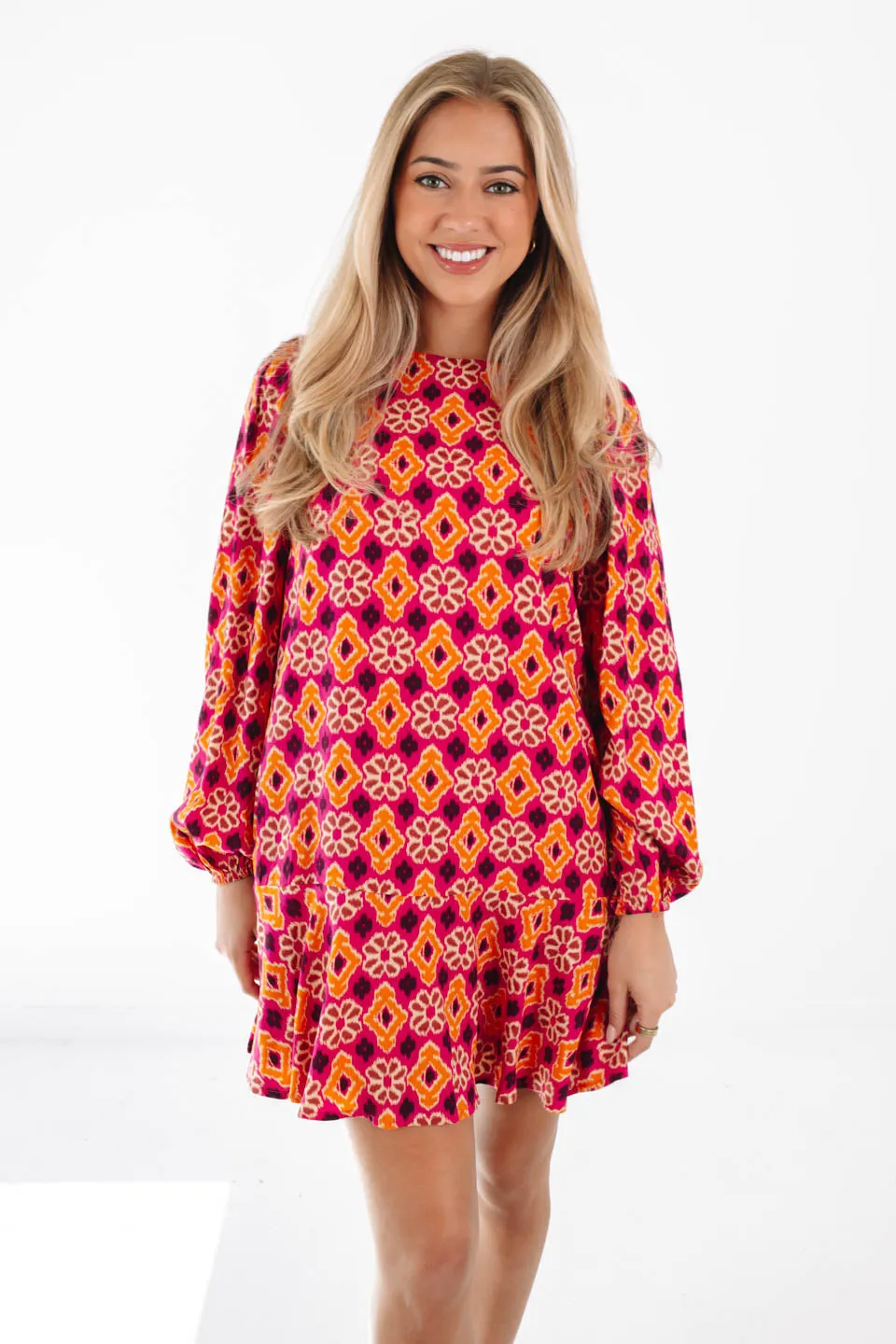 Retro Pop Dress - Pink/Orange