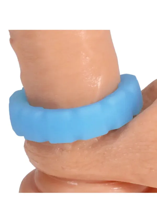 Rock Solid The Tire Silicone Glow in the Dark Cock Ring - Blue