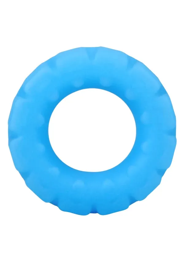 Rock Solid The Tire Silicone Glow in the Dark Cock Ring - Blue