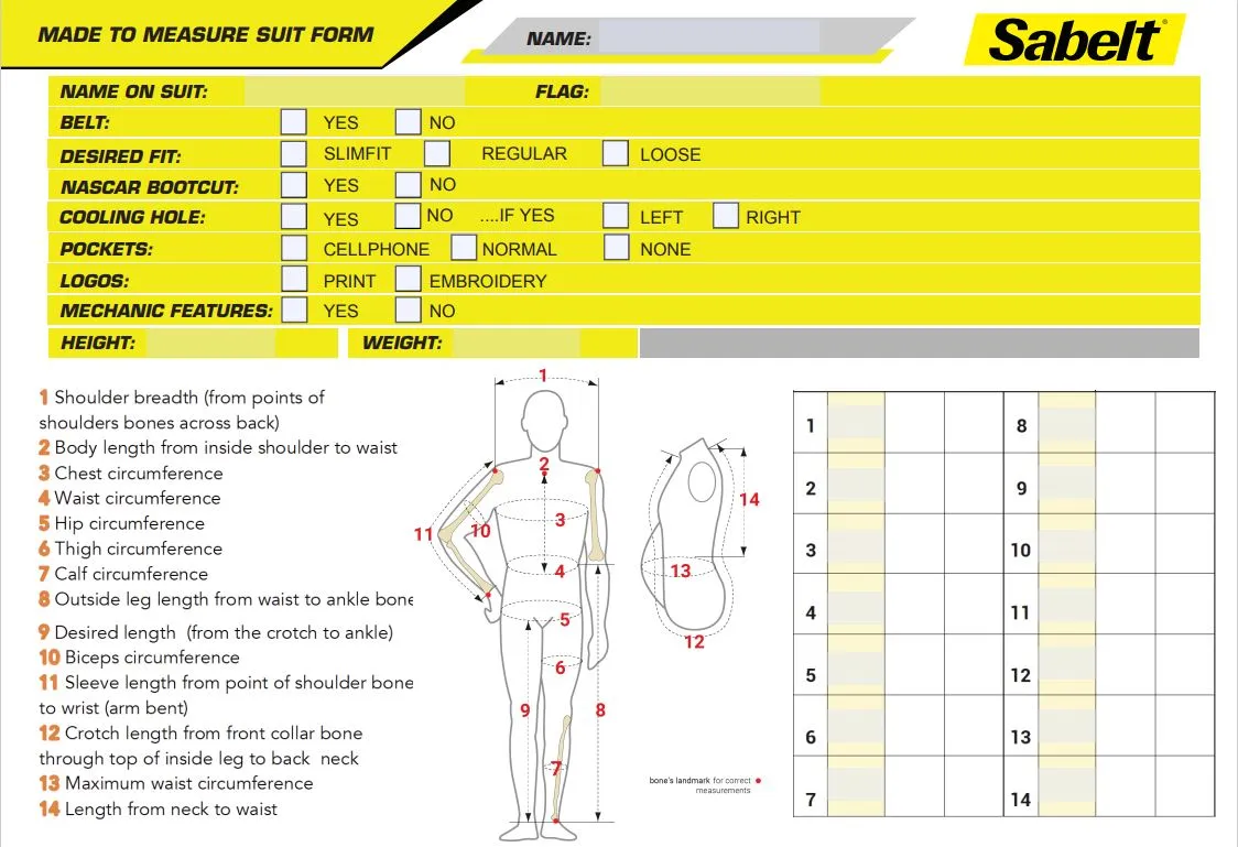 Sabelt Custom Superlight TS-10 Driver Race Suit