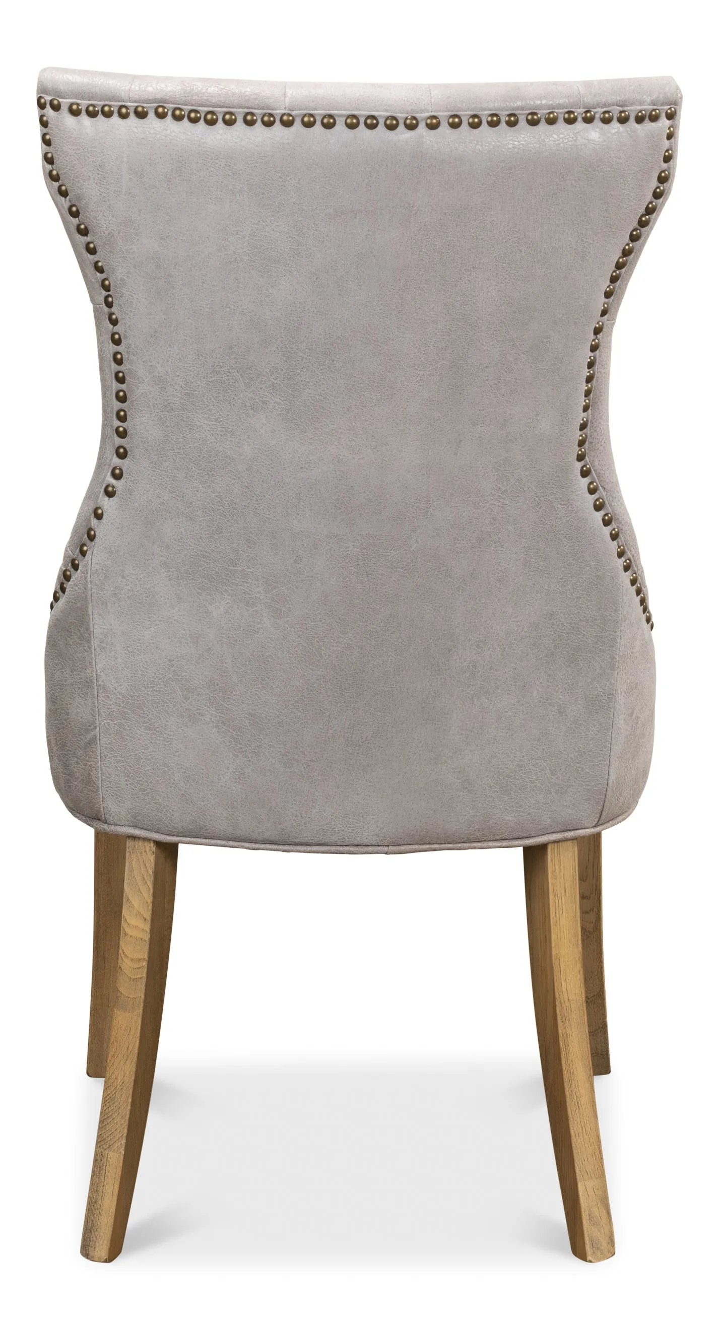Sarreid - Sophie Side Chair Gray Leather - Grey - Transitional - set of 2
