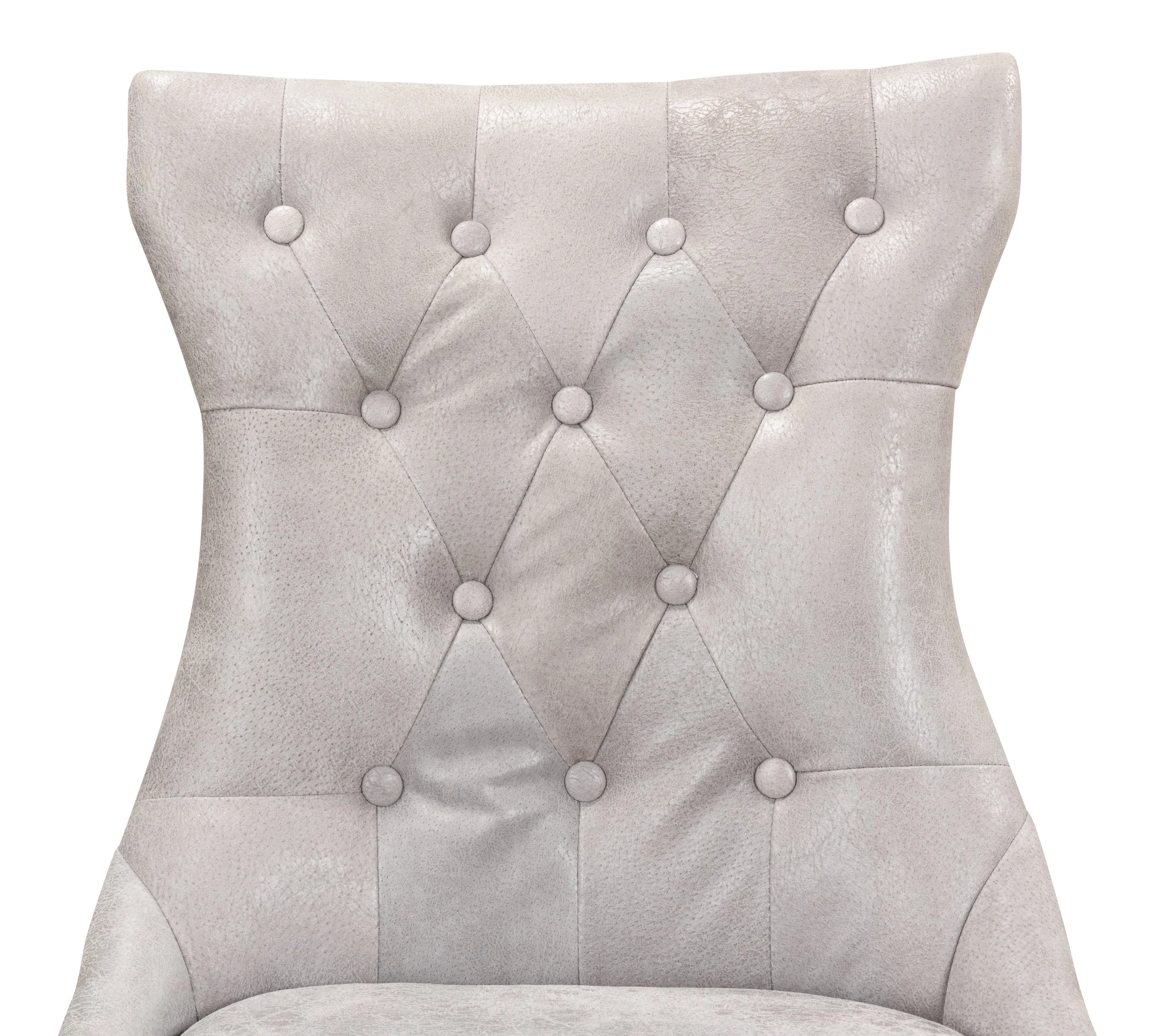 Sarreid - Sophie Side Chair Gray Leather - Grey - Transitional - set of 2