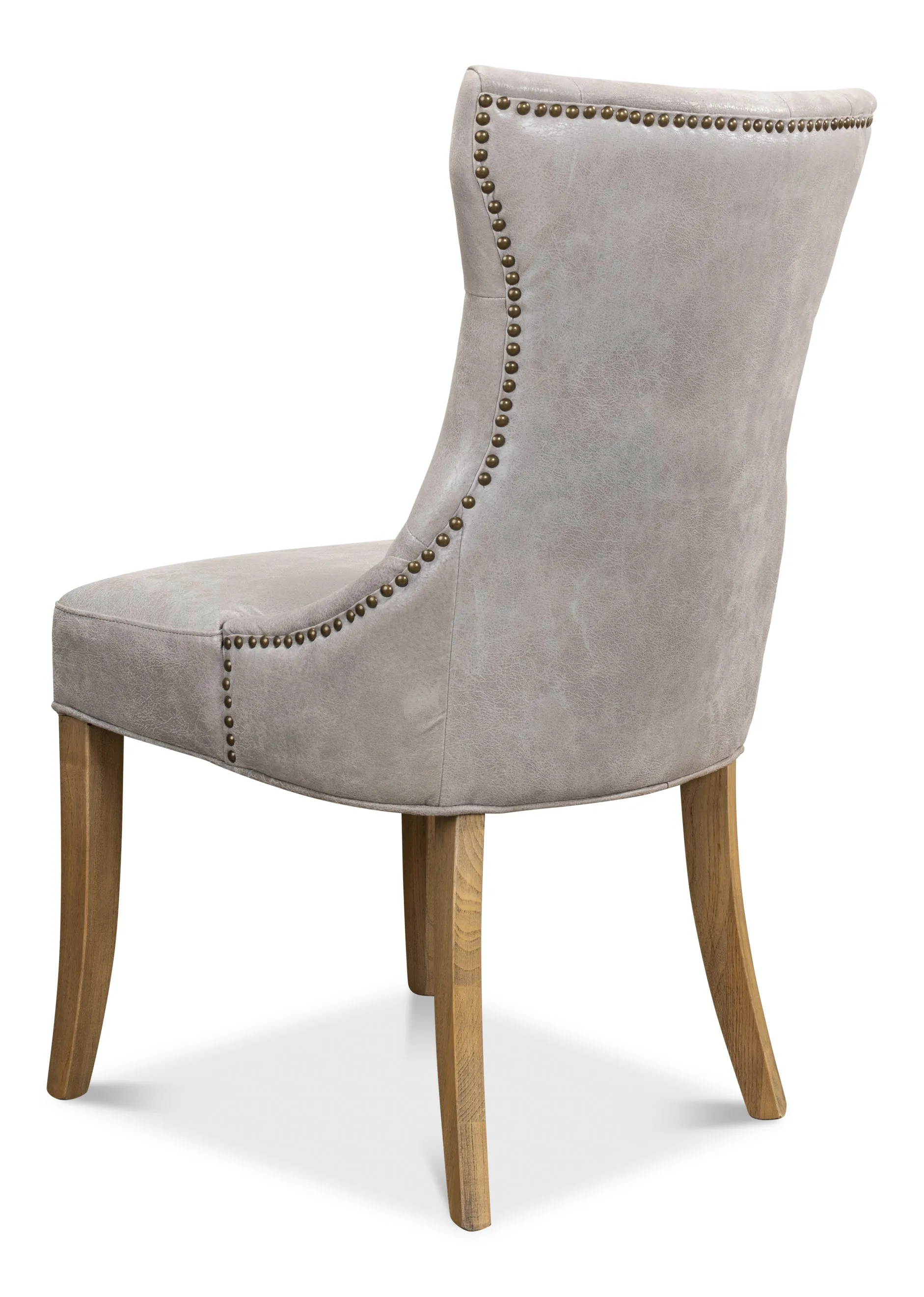Sarreid - Sophie Side Chair Gray Leather - Grey - Transitional - set of 2
