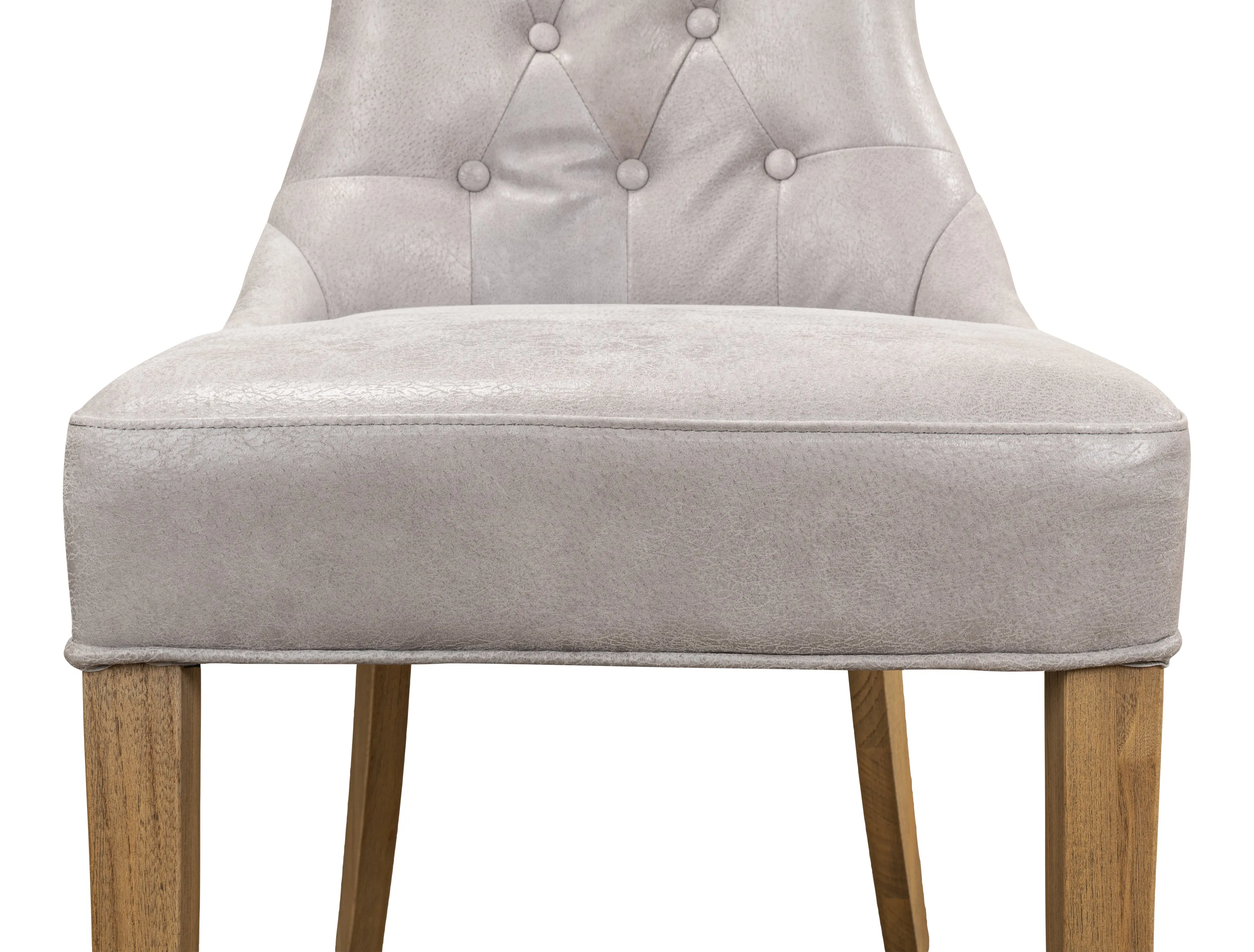 Sarreid - Sophie Side Chair Gray Leather - Grey - Transitional - set of 2