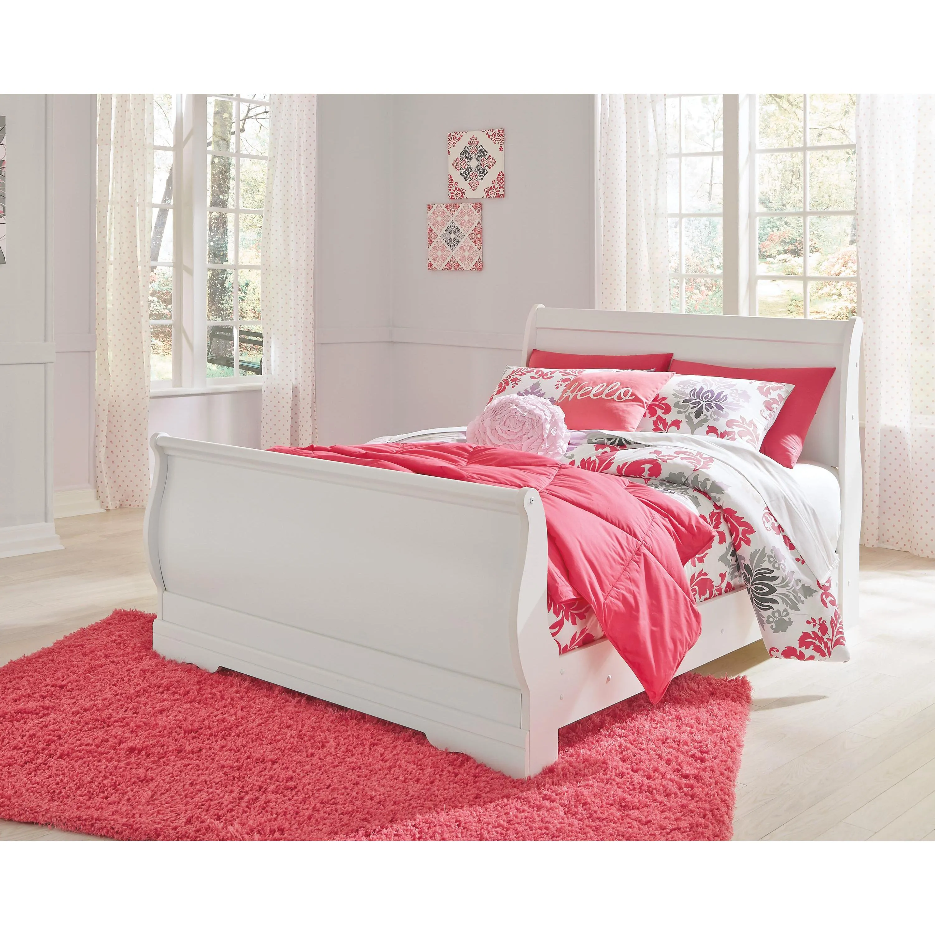 Signature Design by Ashley Anarasia B129B13 6 pc Full Sleigh Bedroom Set