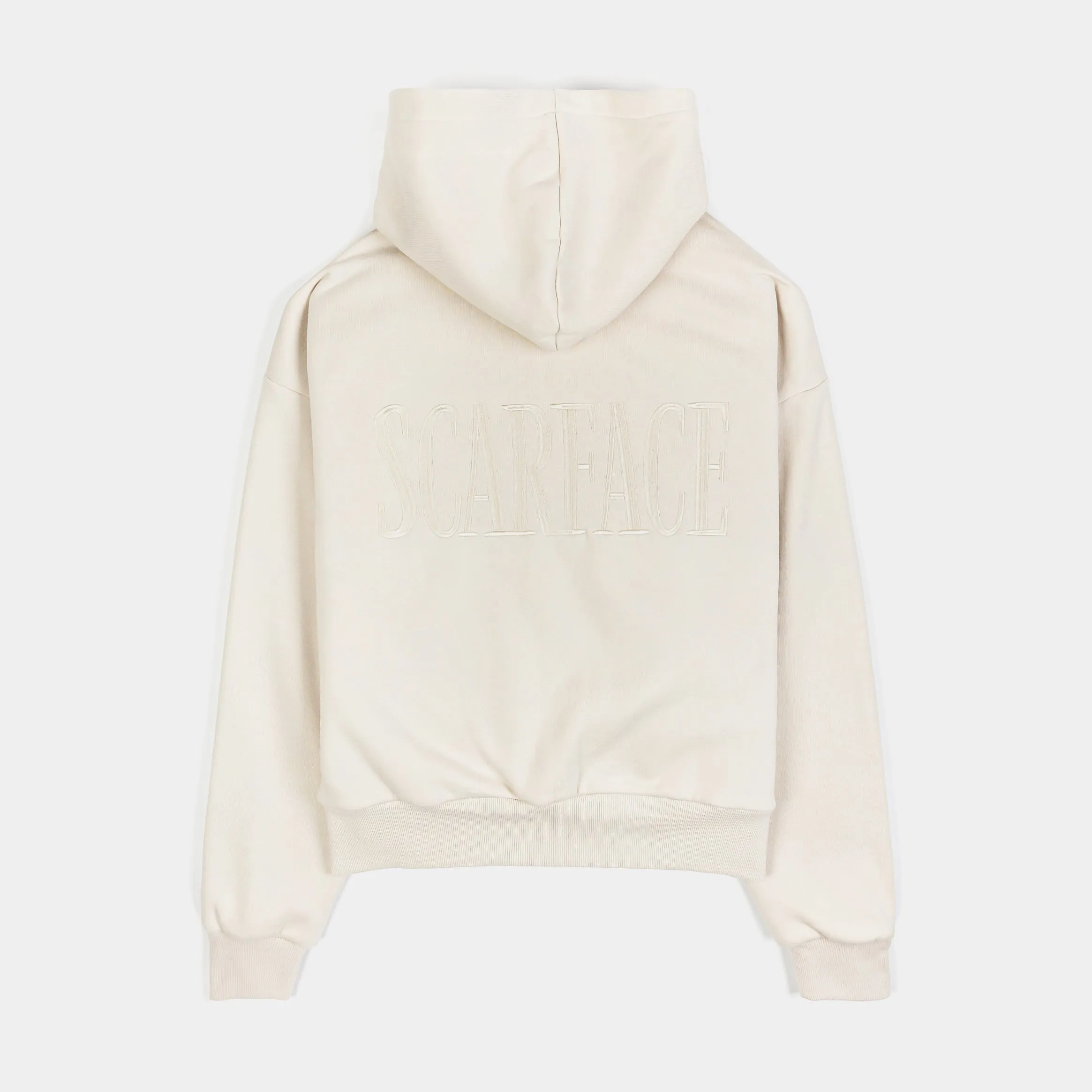 SP x Scarface Logo Zip Up Mens Hoodie (Beige/White)
