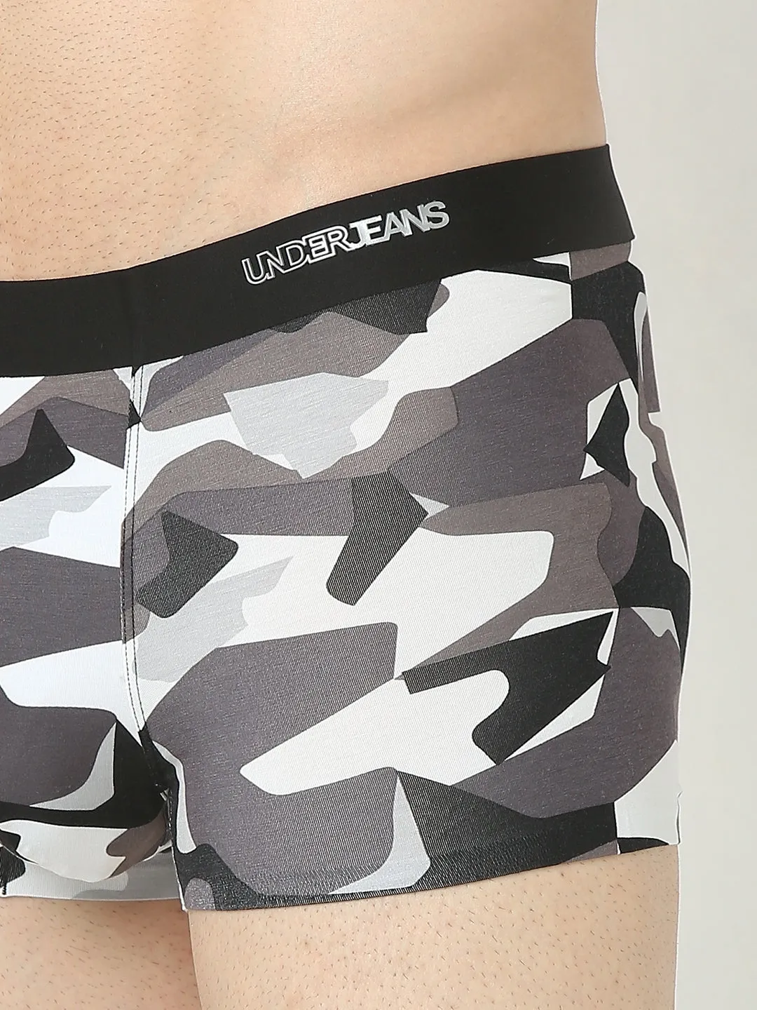 Underjeans By Spykar Men Super Premium Printed Bonded Elastic Anthra Trunk