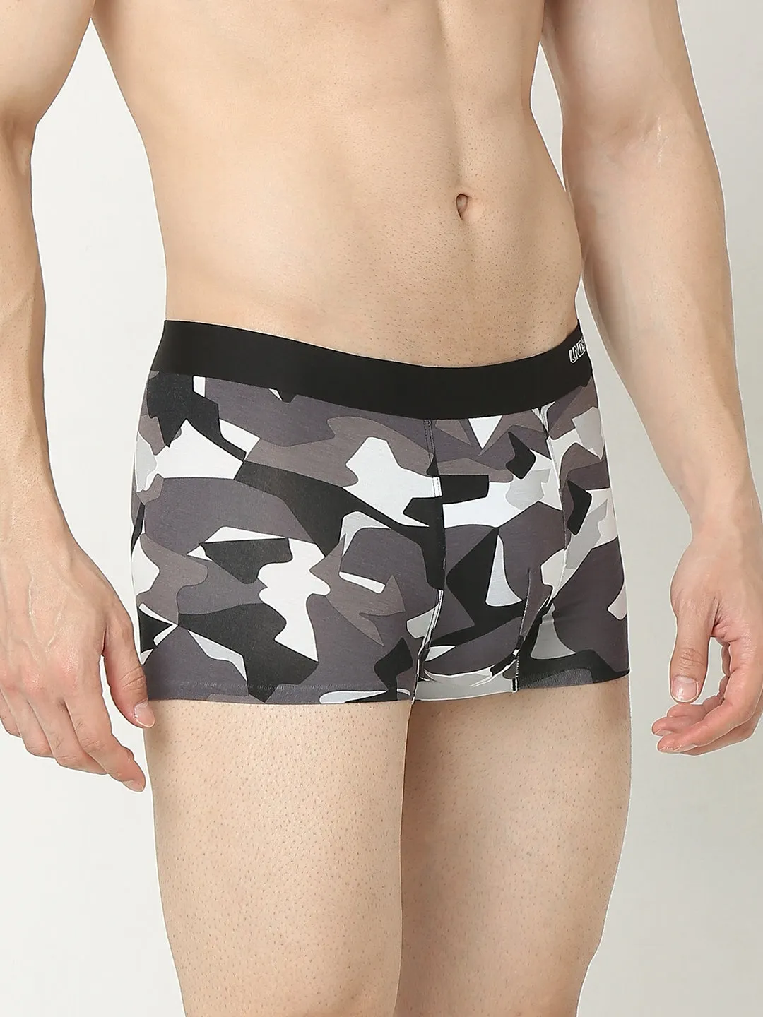 Underjeans By Spykar Men Super Premium Printed Bonded Elastic Anthra Trunk