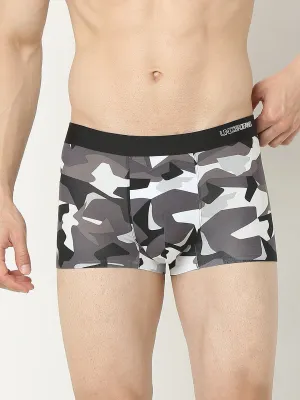 Underjeans By Spykar Men Super Premium Printed Bonded Elastic Anthra Trunk