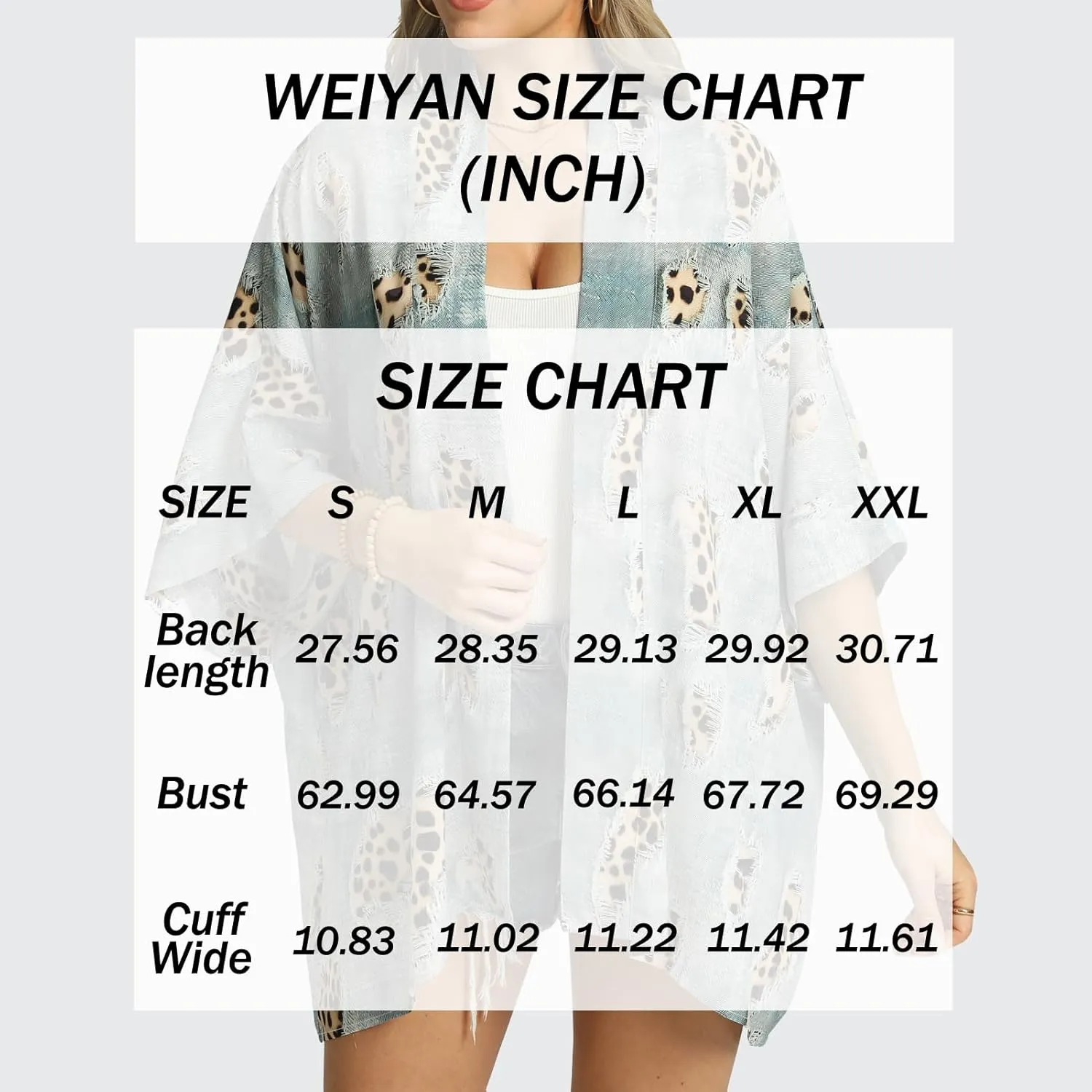 WEIYAN Women's Tops Loose Chiffon Kimono Cardigan Beach Swim Cover up Blouse