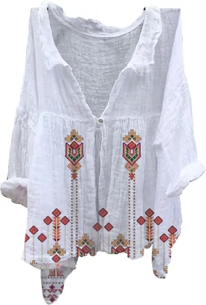 Womens Long Sleeve Button Down Long Sleeve Cotton Linen Tops for Women Loose Fit V Casual Collared Blouses Loose Fit