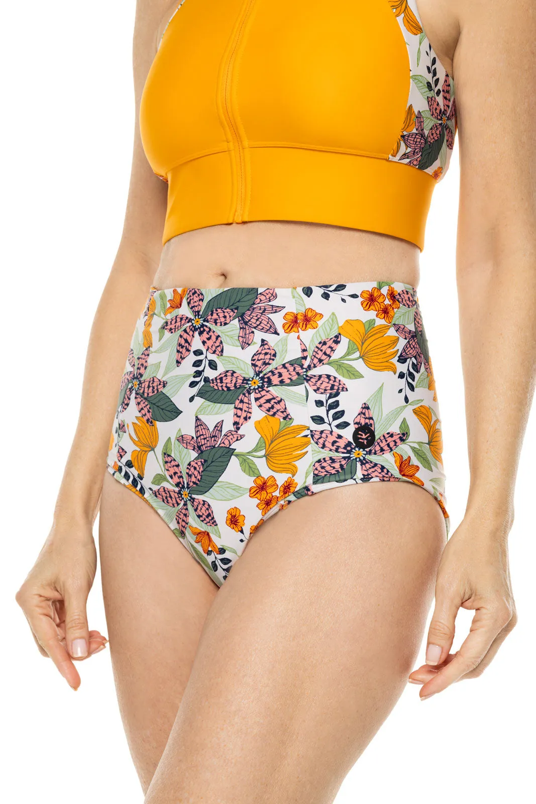 Women's Ocean Sculpt High Rise Bottoms  |  Apricot Crush Floral Paradise