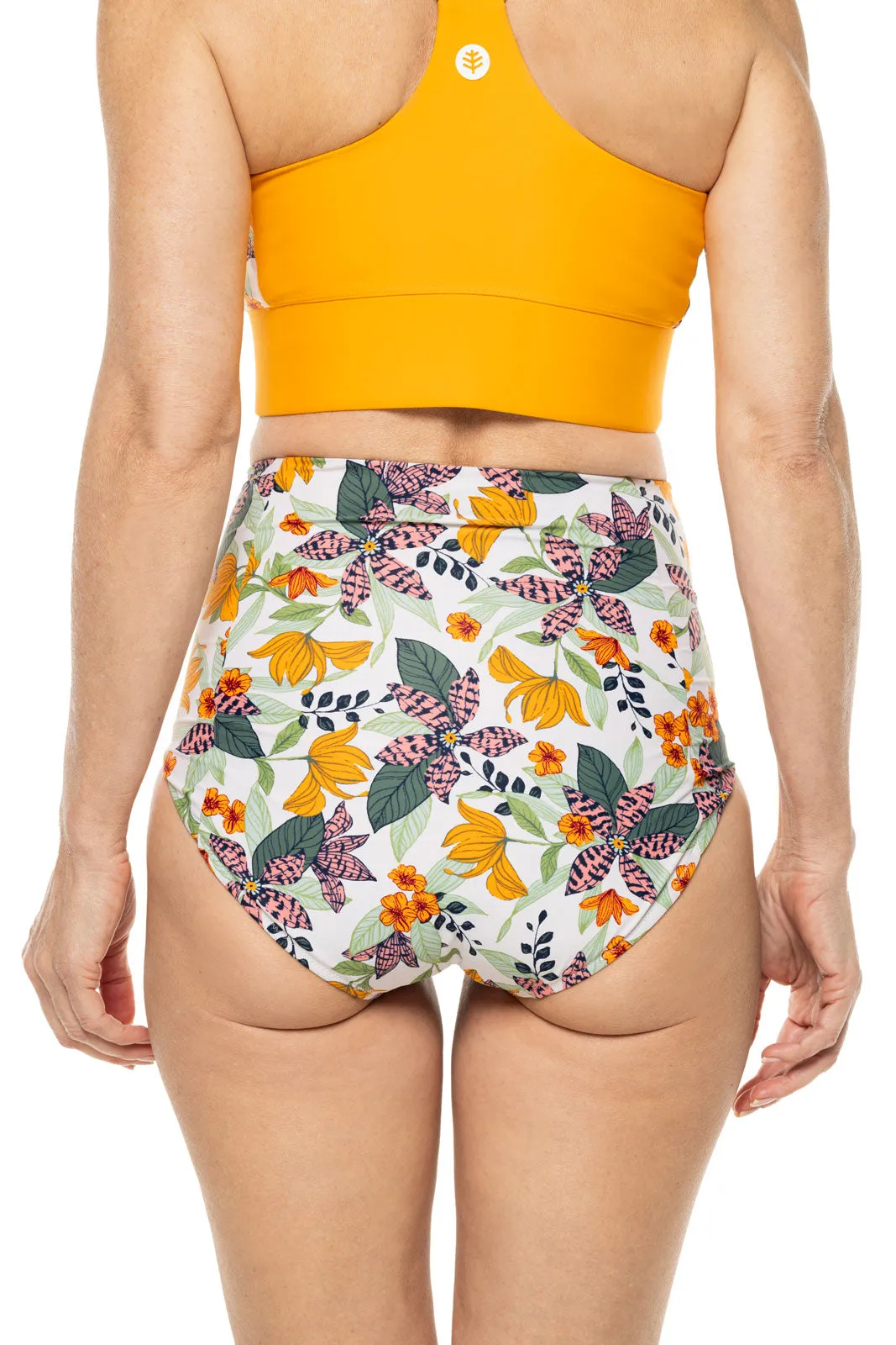 Women's Ocean Sculpt High Rise Bottoms  |  Apricot Crush Floral Paradise