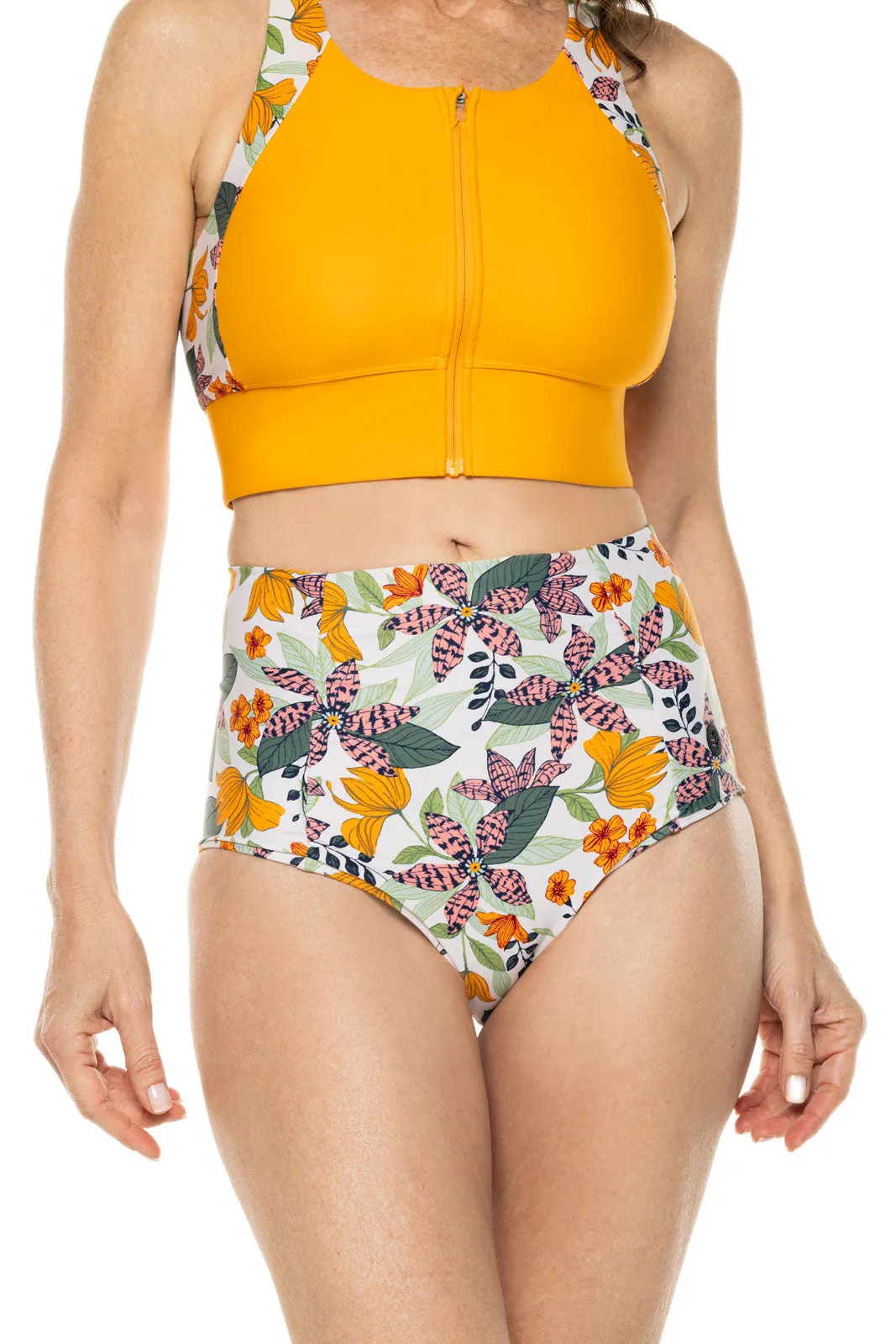 Women's Ocean Sculpt High Rise Bottoms  |  Apricot Crush Floral Paradise