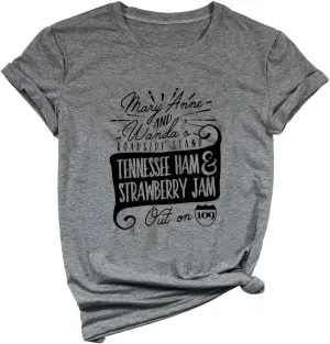Yimoya Womens Tennessee Ham Retro Music Tee 90's Country Music T Shirt